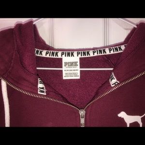 maroon PINK zip up hoodie